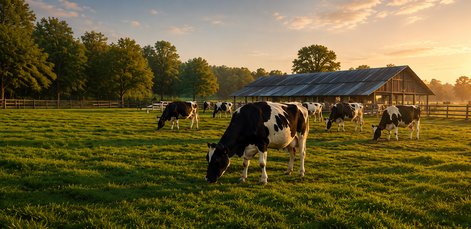 Sunset Over Green Pastures