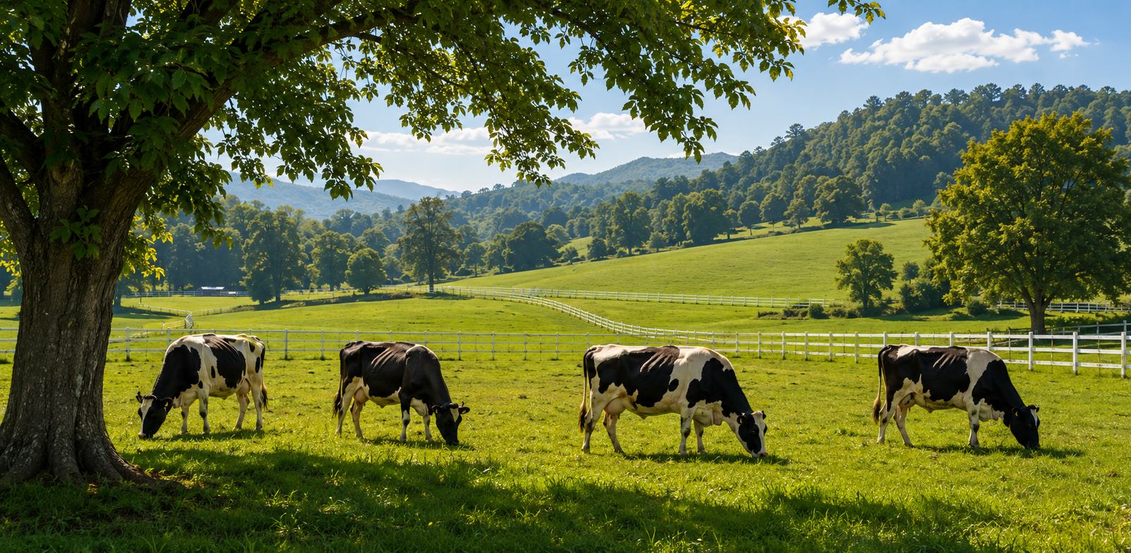 Holstein Cows Grazing in Meadow